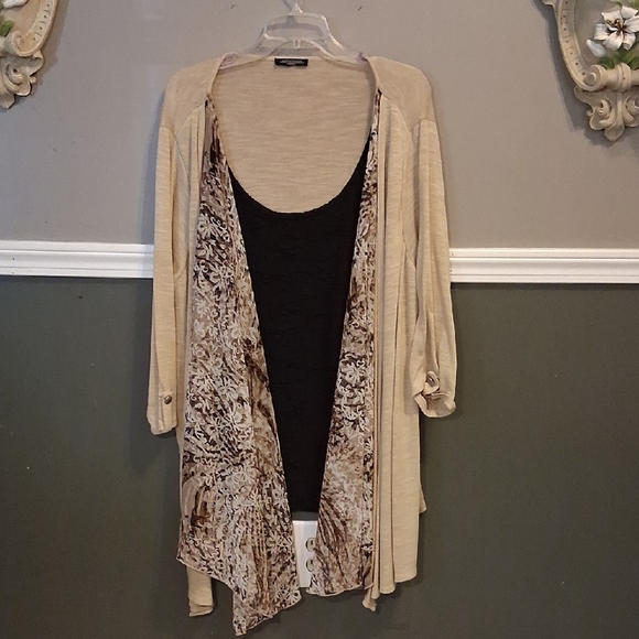 3 Piece Cardigan Set Attached Sweater Set - Picture 1 of 4